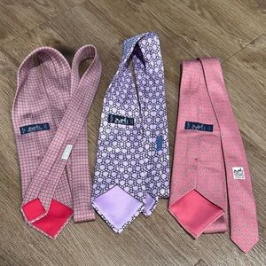 Hermes Pink and Purple Ties